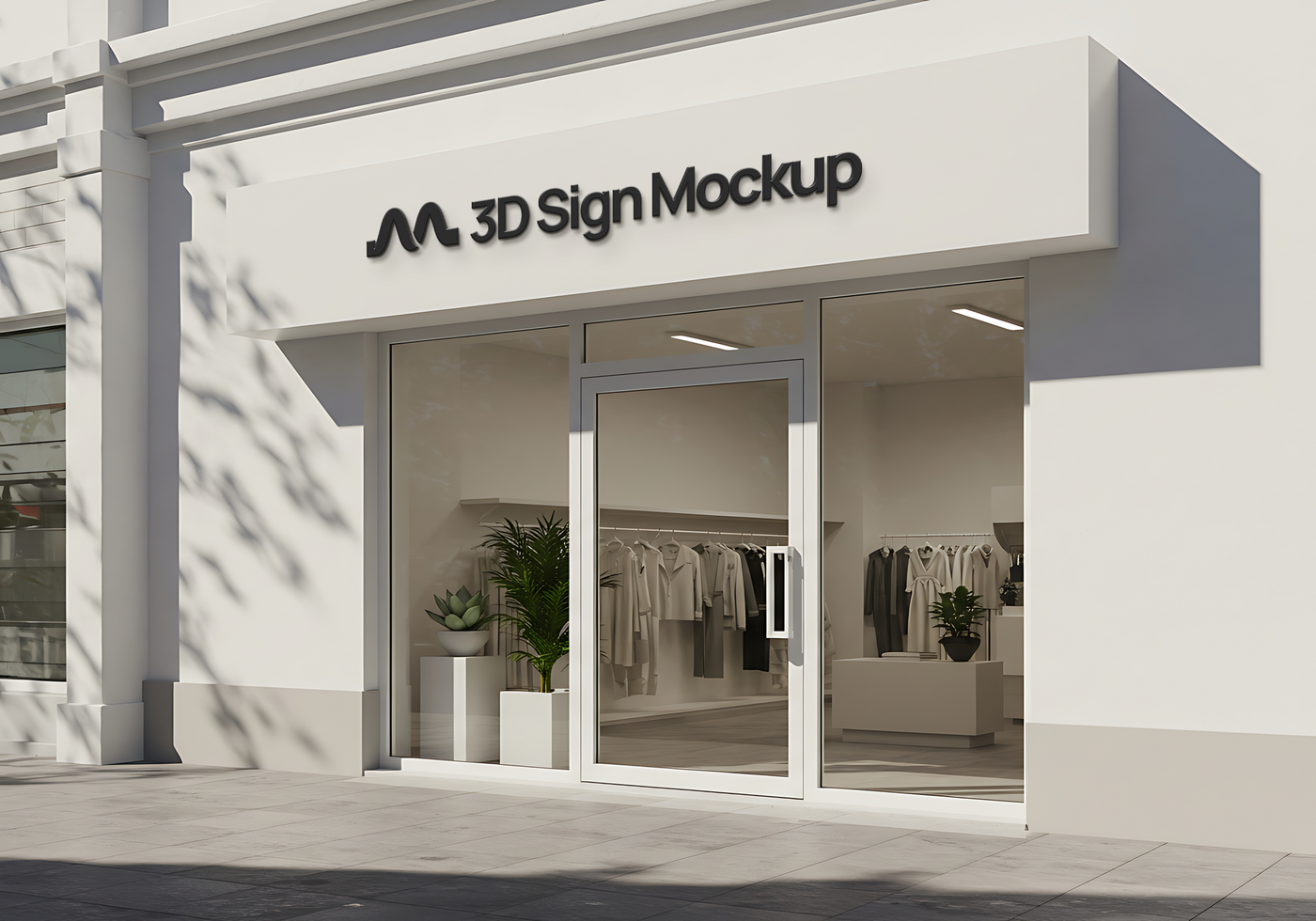 3D logo Store front Mockup psd