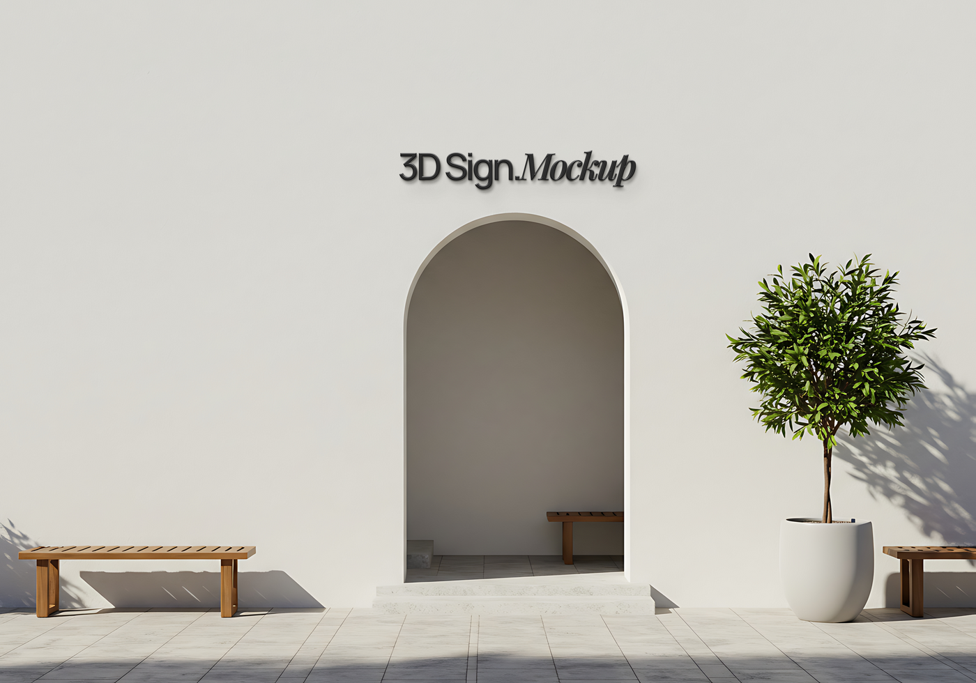 minimalist 3D Store Signage Mockup psd