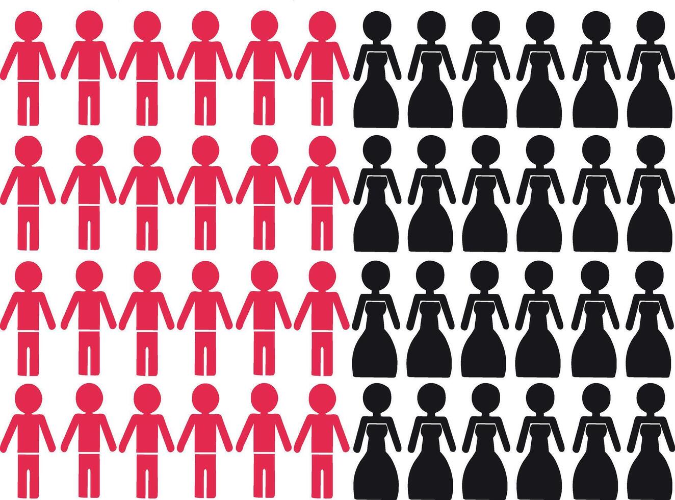 A group of people in different colors and shapes vector
