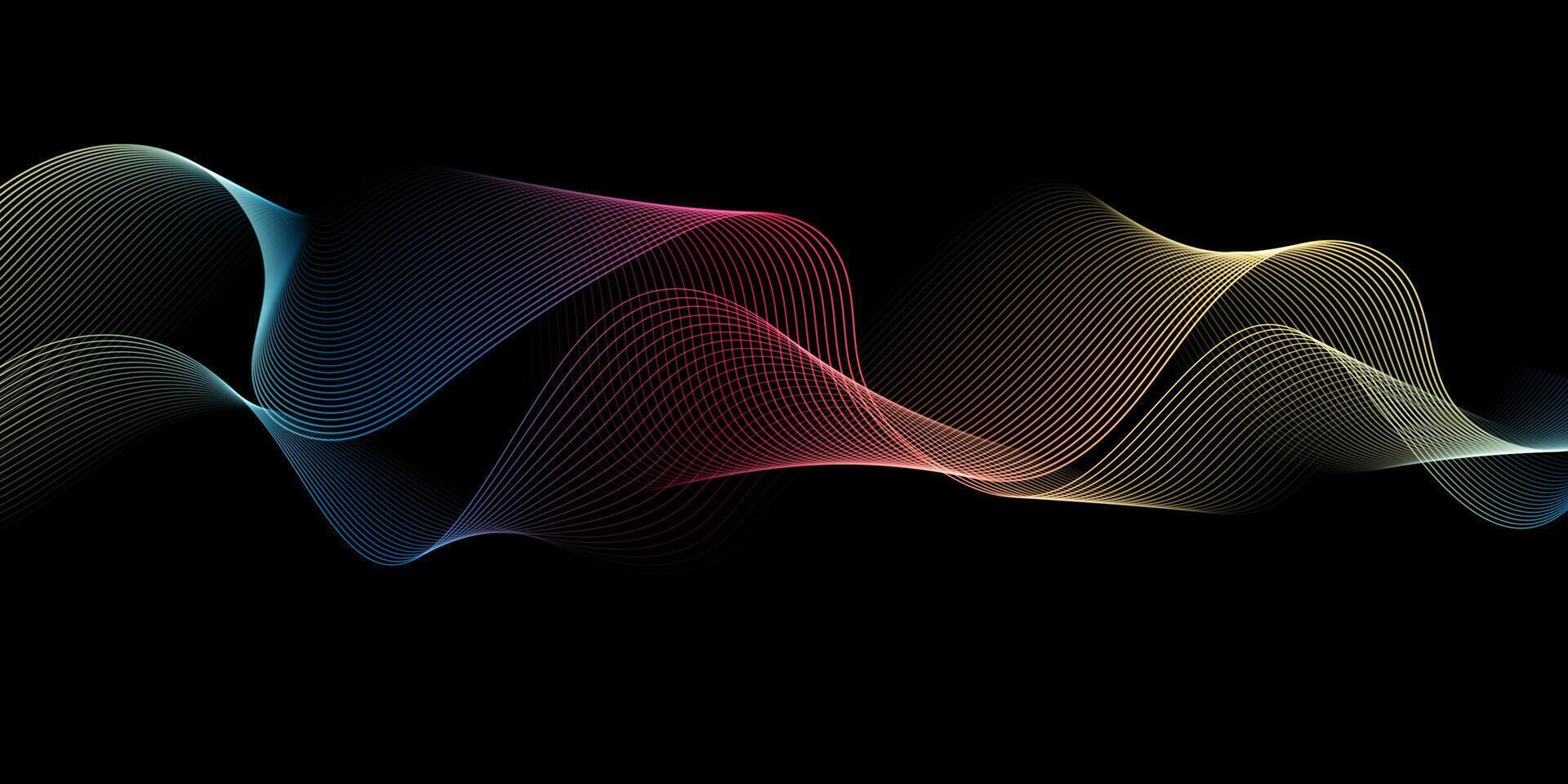 abstract banner with a colourful flowing lines design vector