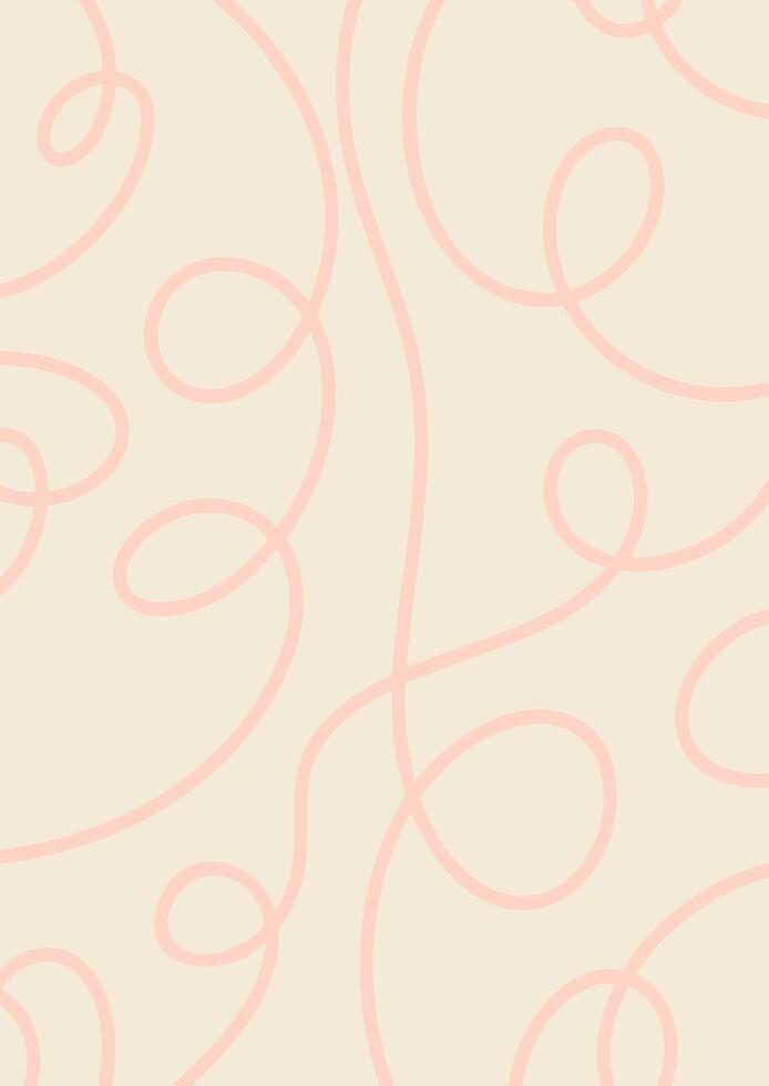 Pastel coloured abstract background with hand drawn swirly lines design vector