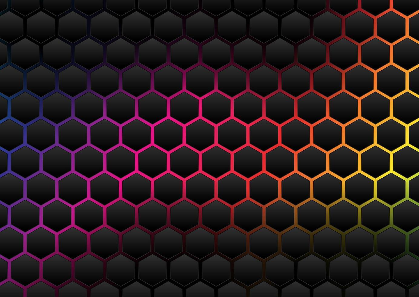 Abstract modern hexagonal grid design with colourful underlay vector
