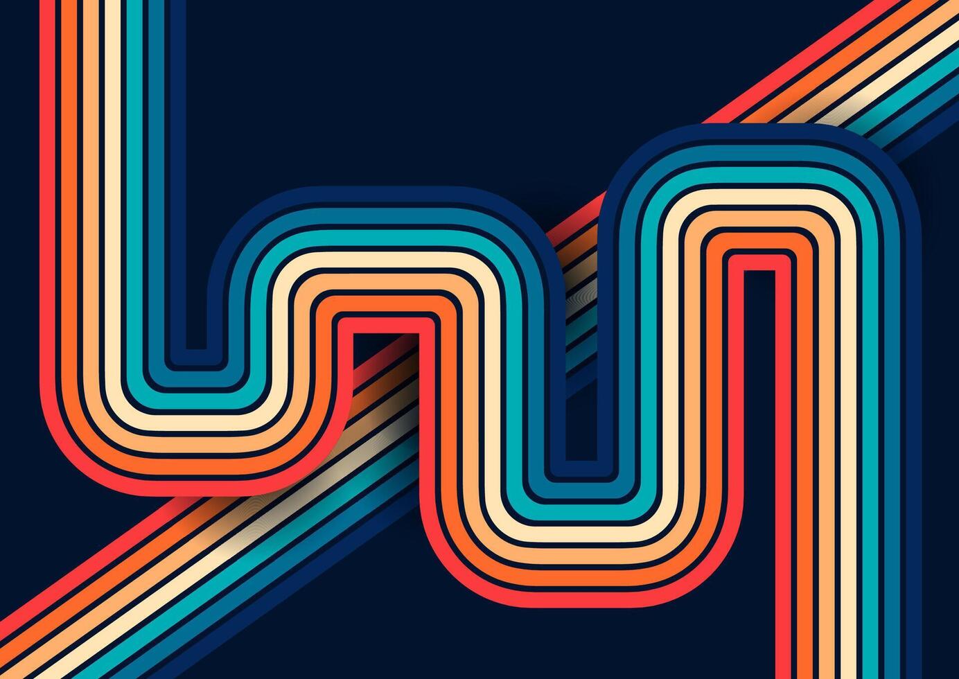 Abstract background with retro striped pattern design vector