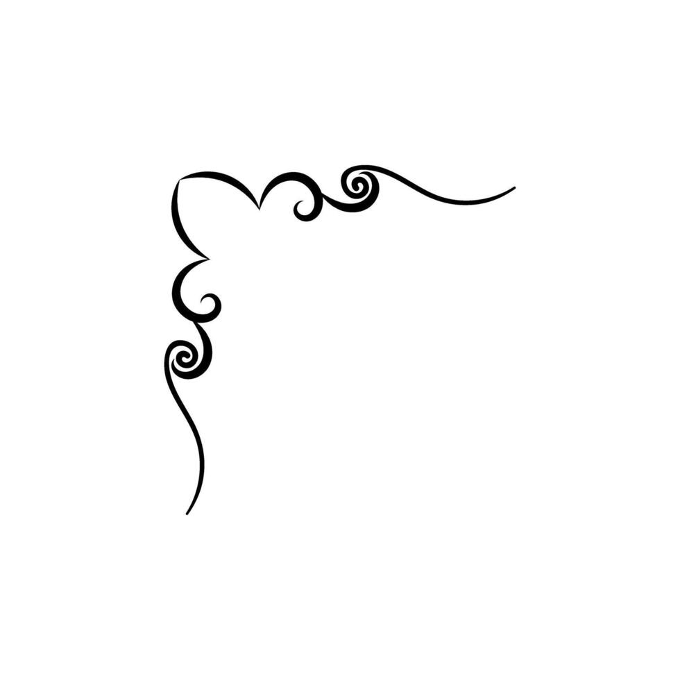 Calligraphic design elements. Decorative frame with swirls. vector