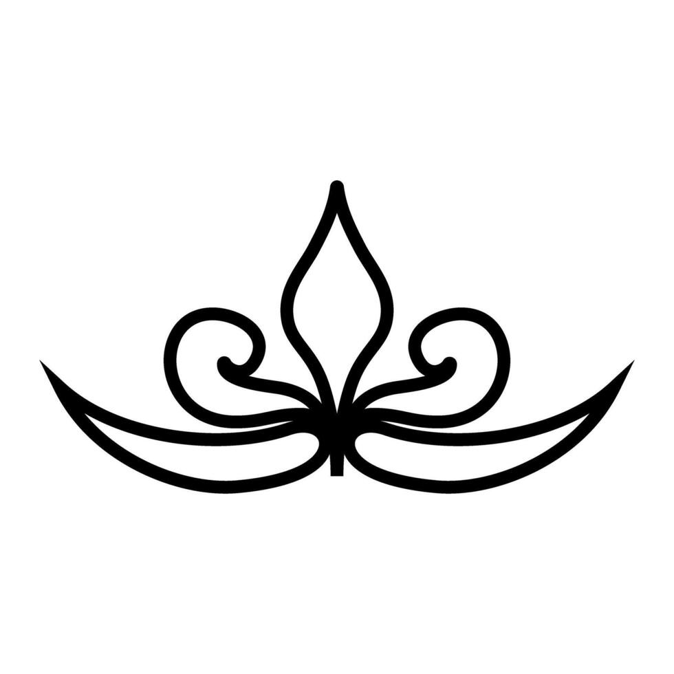 illustration of lotus flower isolated on white background. Tattoo design element. vector