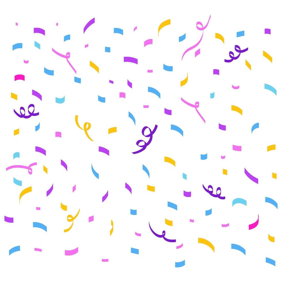 Colorful confetti on white background. illustration of confetti. vector