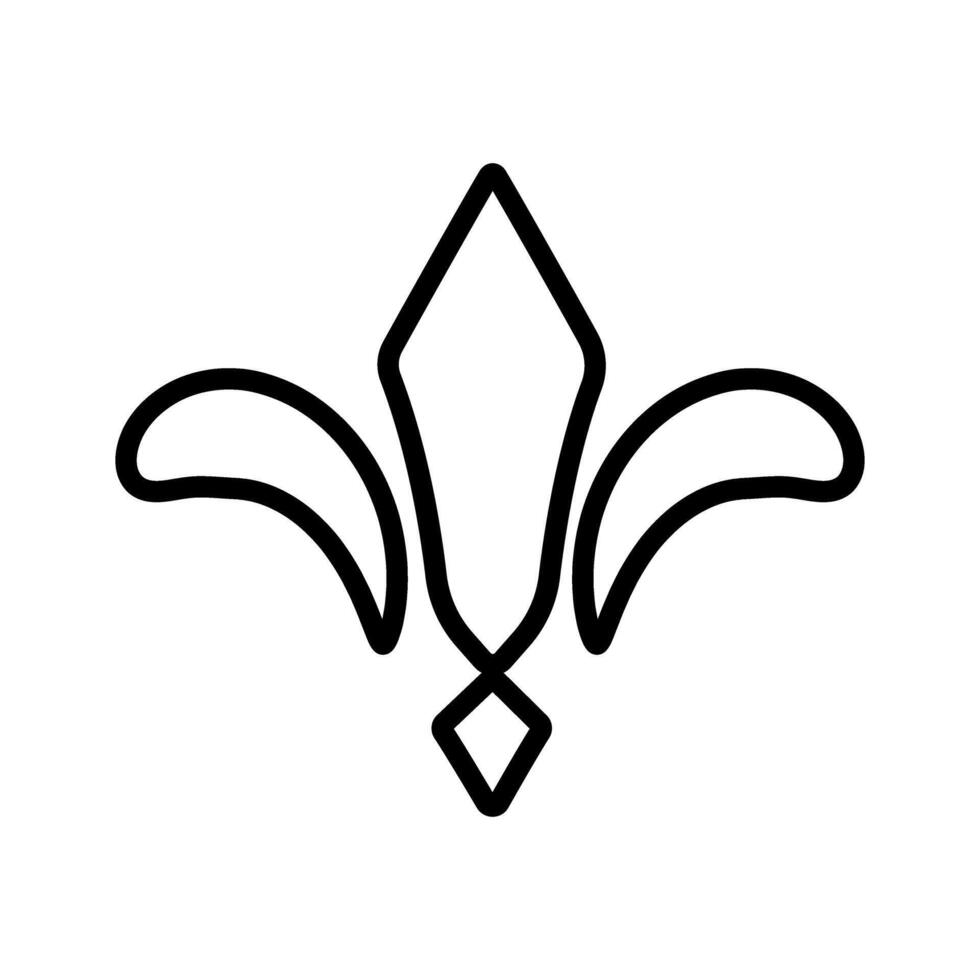 Fleur de Lis icon . A thin line sign. Isolated contour symbol illustration vector