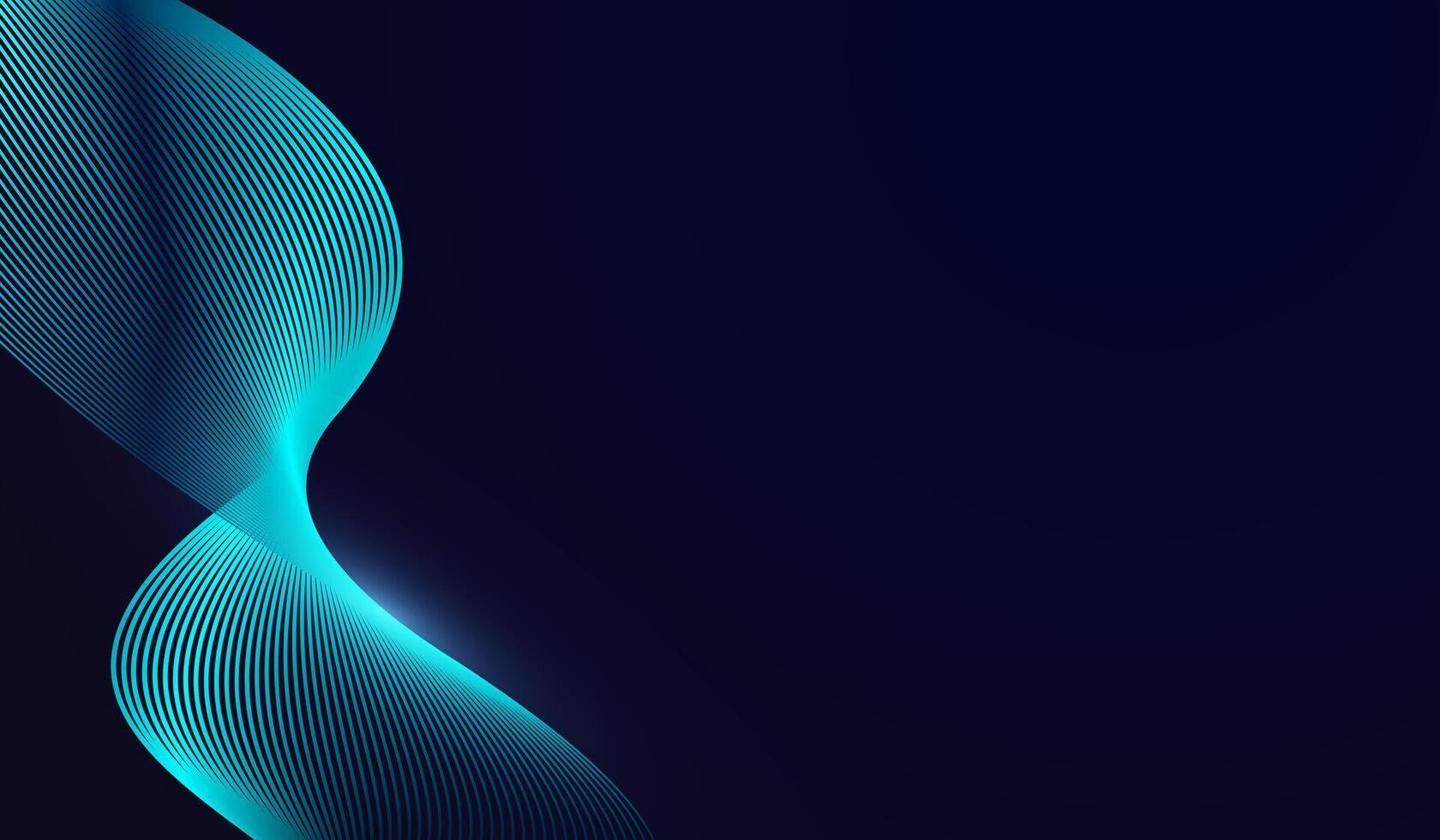 Abstract glowing wave lines on dark blue background in . abstract composition showcases fluid. A Futuristic technology dark blue abstract background with waving lines pattern. vector
