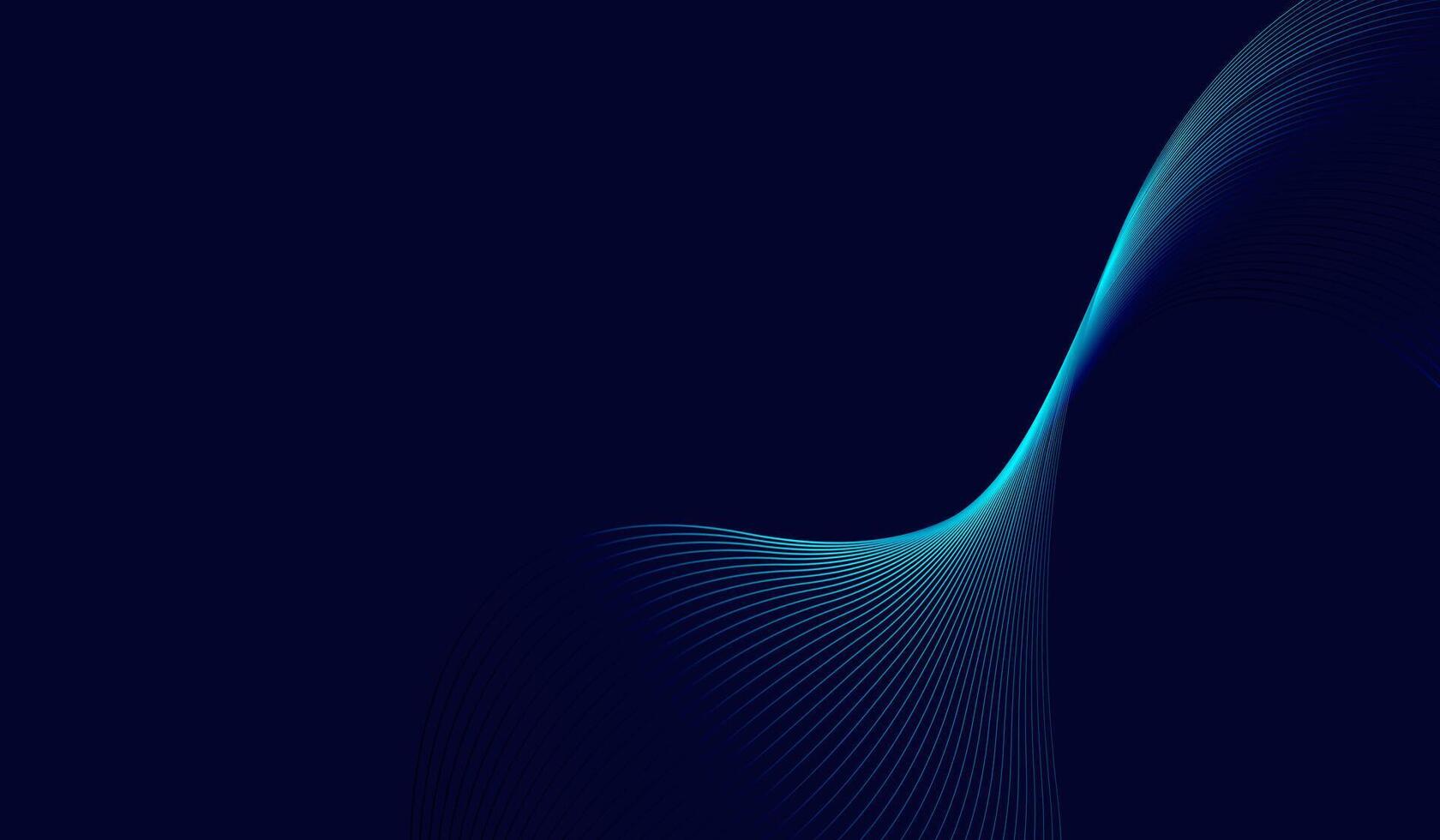 A dark blue abstract waving lines pattern on background for technology and AI concepts with dark background, Modern purple blue gradient flowing wave lines. Futuristic technology . vector