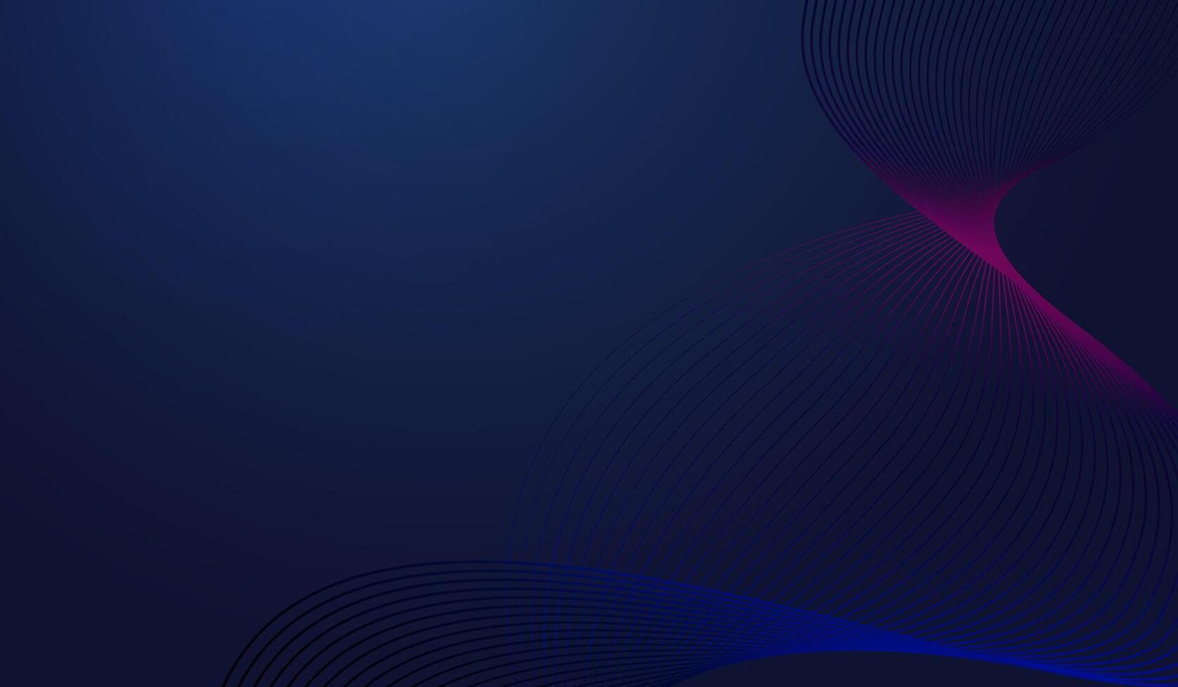 A Dynamic wavy blue and pink pattern of modern Futuristic technology concept. and Abstract futuristic lines in shades of pink and purple indeep blue background. vector