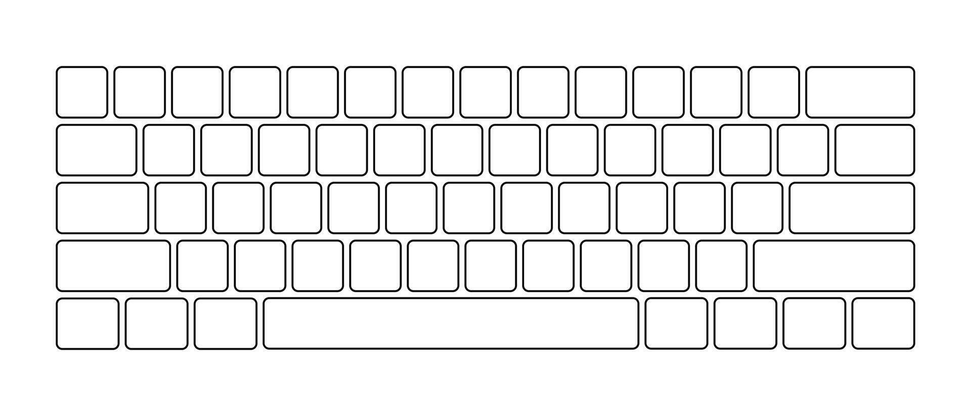 Computer keyboard button layout template with letters for graphic use. Modern computer keyboard, illustration.. vector