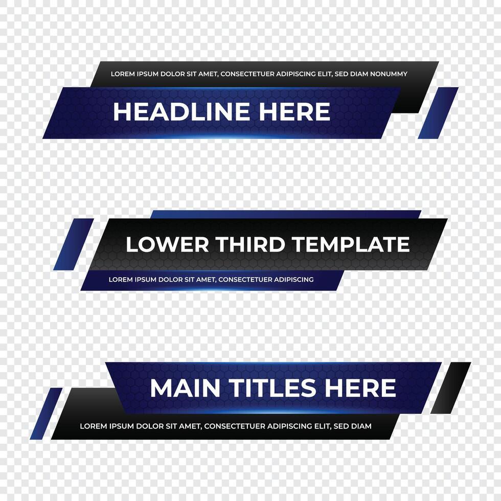 Futuristic design lower third banner, Broadcast news lower third banner template design. Lower third bar template for breaking news. headline title. vector