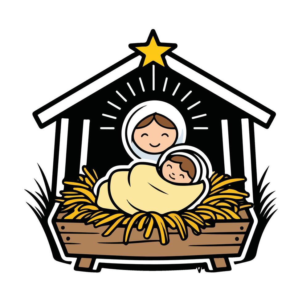 Infant Jesus Under the Celestial Light vector