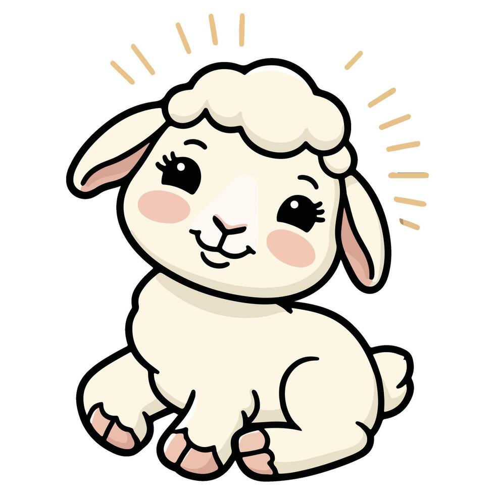Cozy Sheep Enjoying the Breeze vector