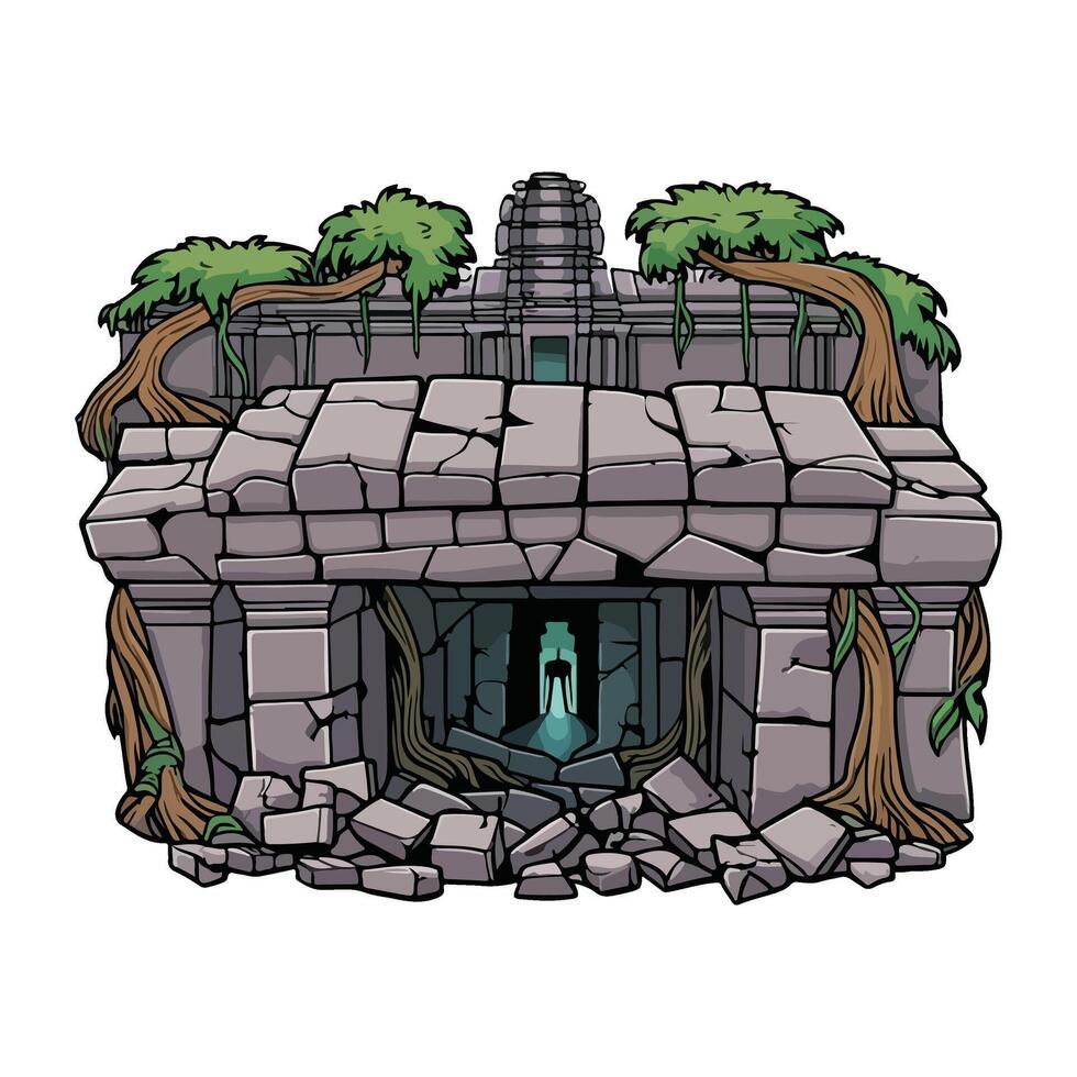 Angkor Ruins Ancient Wonder vector