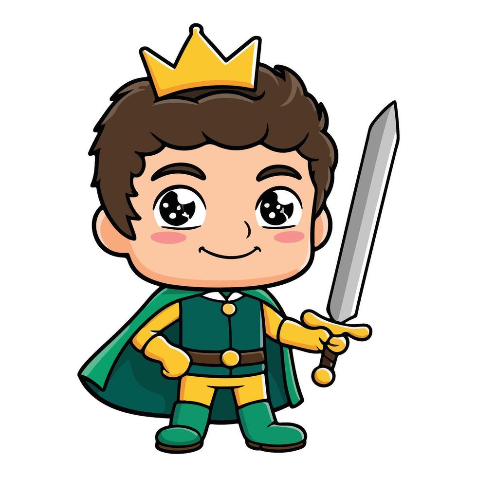 The Playful Prince and His Magical Blade vector