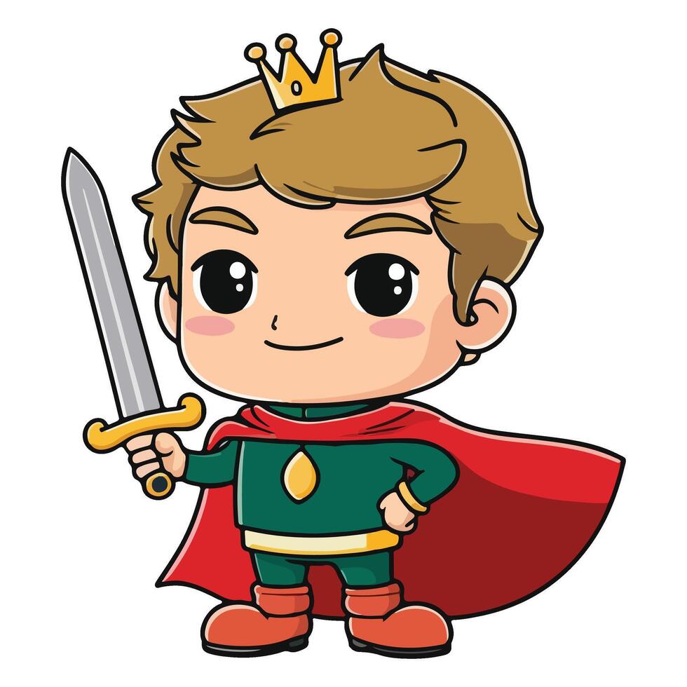 The Smiling Prince Holding His Weapon vector