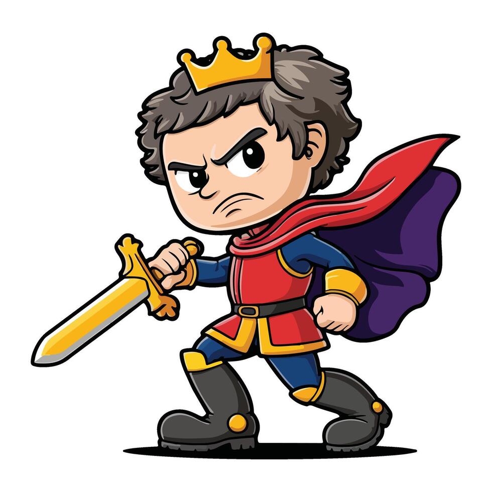 The Little Prince and His Shining Sword vector