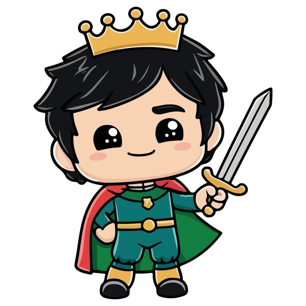 Charming Prince Wielding a Sword vector