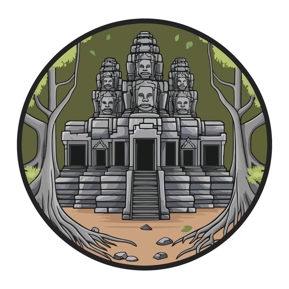 Angkor Ruins Charming Design vector