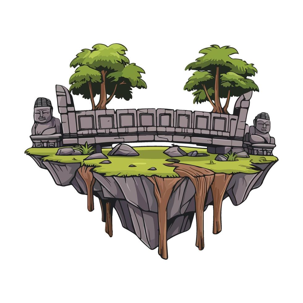 Angkor Ruins Soft Pastel Icon vector