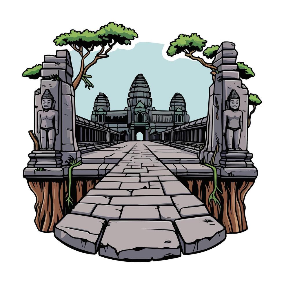 Angkor Ruins Soft Gradient vector