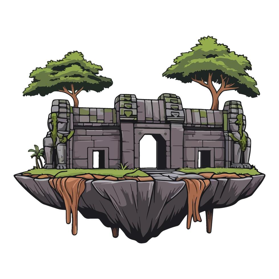 Angkor Ruins Cartoonized Look vector
