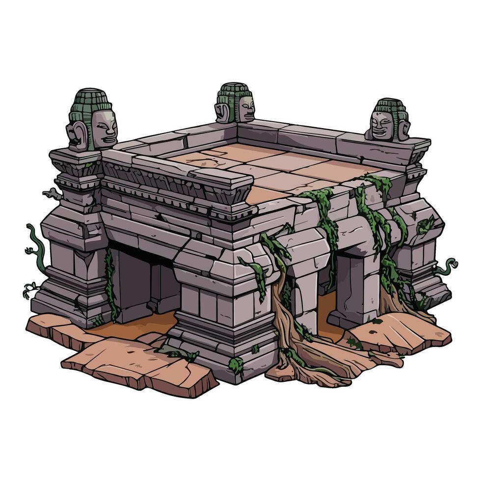 Angkor Ruins Expressive Art vector