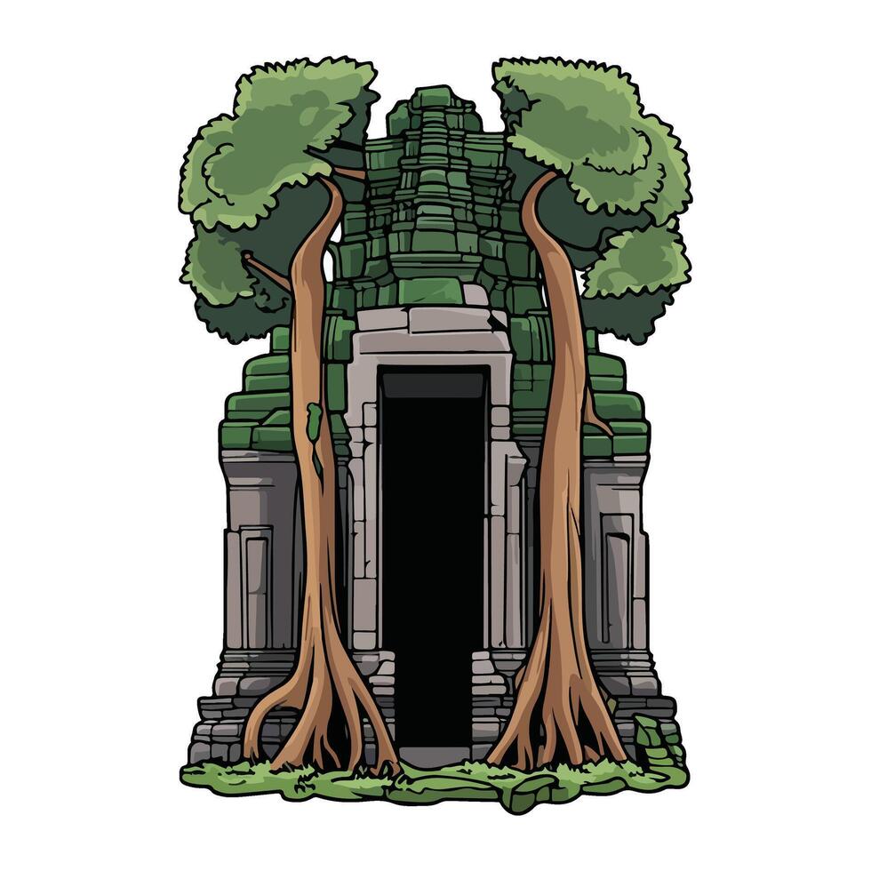 Angkor Ruins Tiny Icon vector