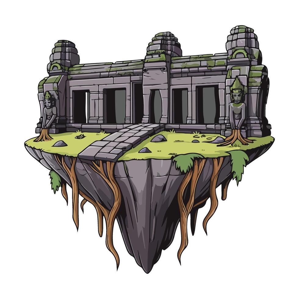 Angkor Ruins Sketch Style vector