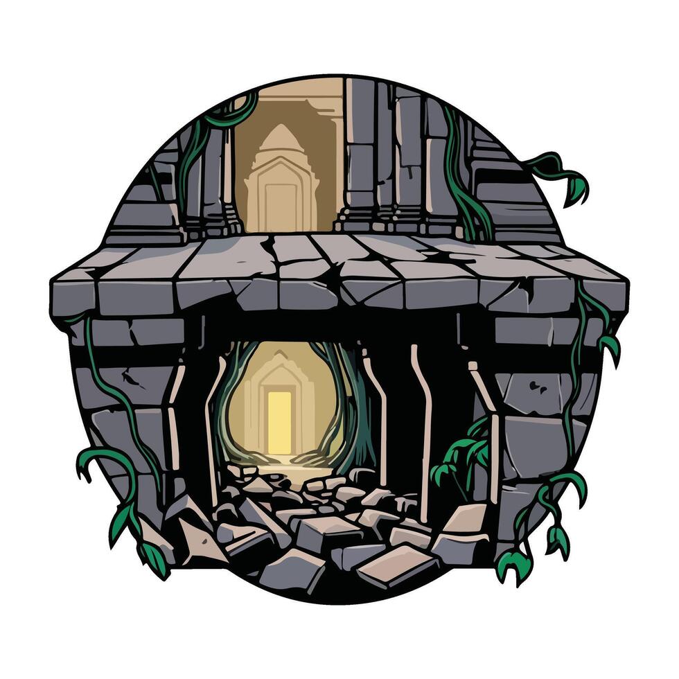Angkor Ruins Chibi Style vector