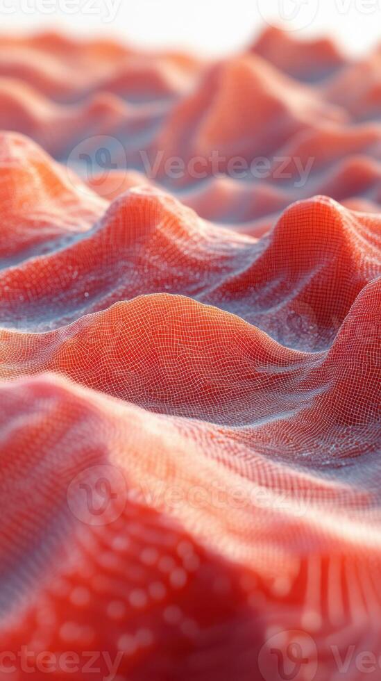 Waves of vibrant red fabric create a mesmerizing texture under soft light during a serene afternoon photo