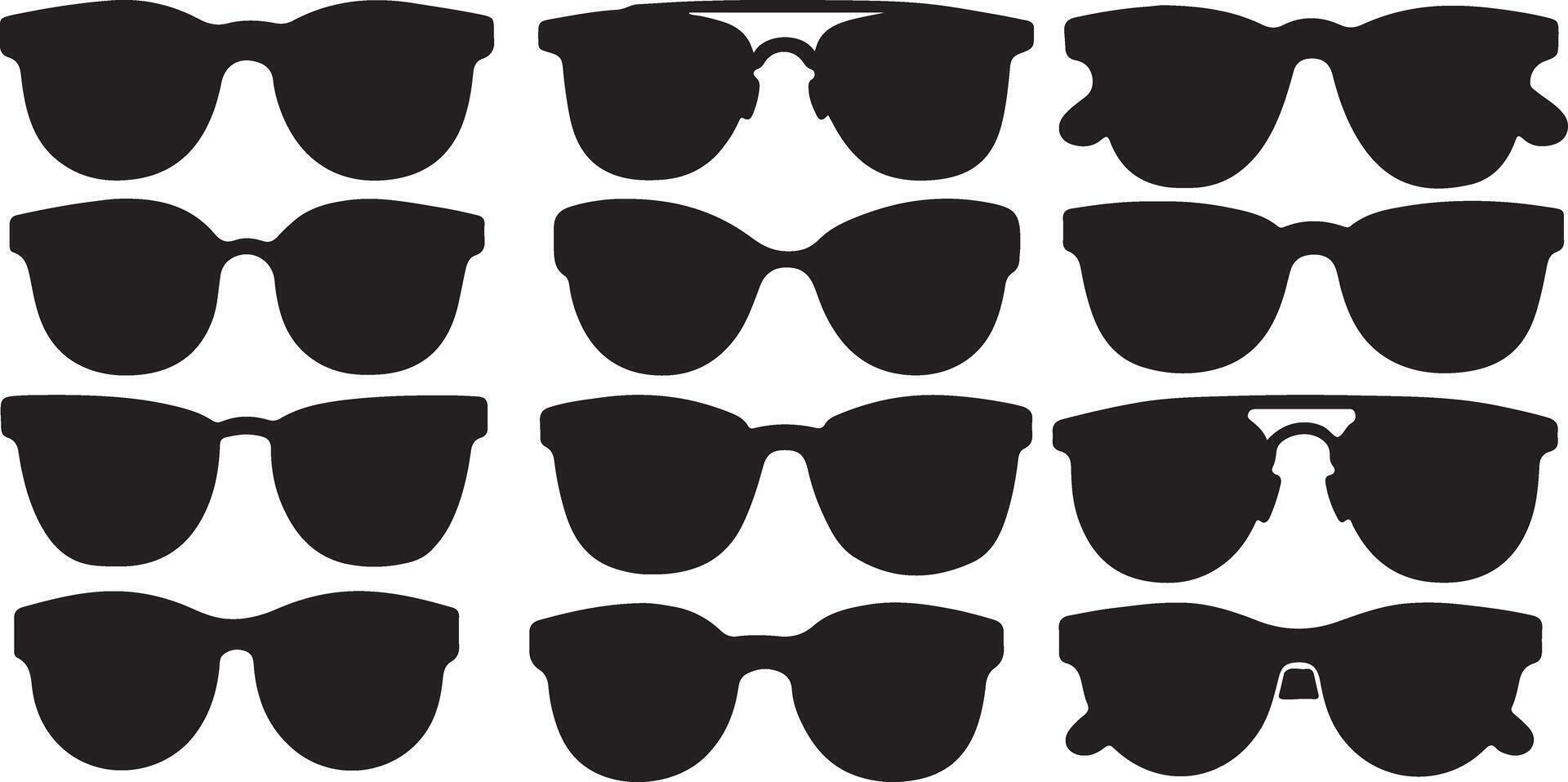 Classic and Trendy Sunglasses Silhouettes in Black for Fashion and Art Projects vector