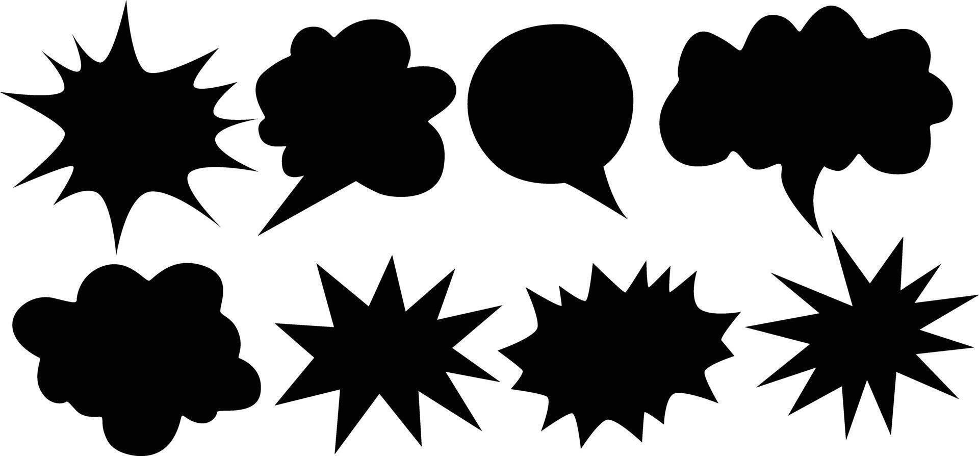 Comic Boom Silhouette with Speech Bubbles for Vintage Inspired Artwork vector