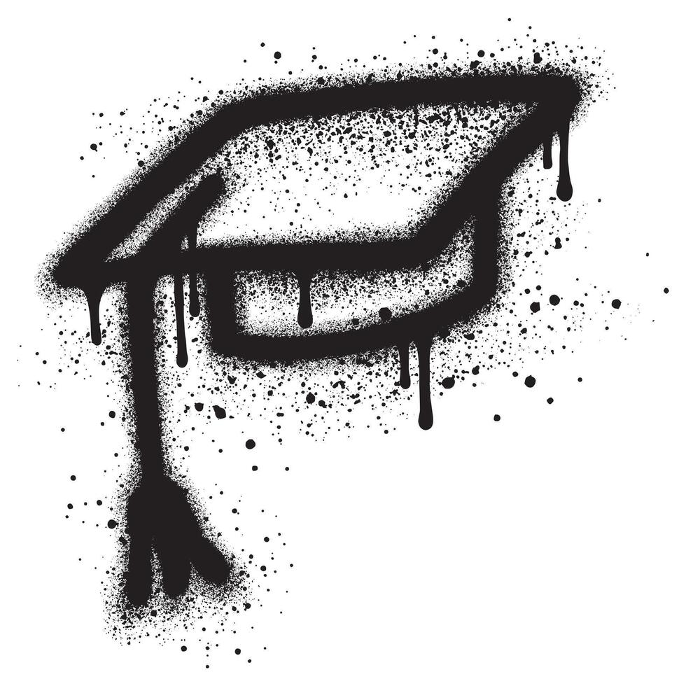 Spray Painted Graffiti toga hat icon Sprayed isolated with a white background. vector