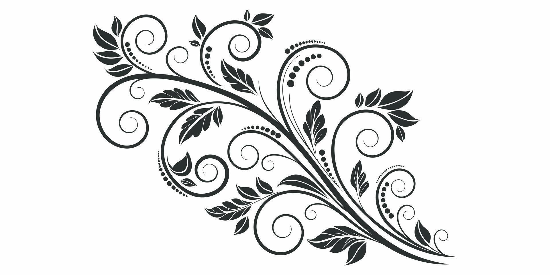 Aesthetic Black and White Ornamental Art Seamless Swirl Pattern for Creative Design vector