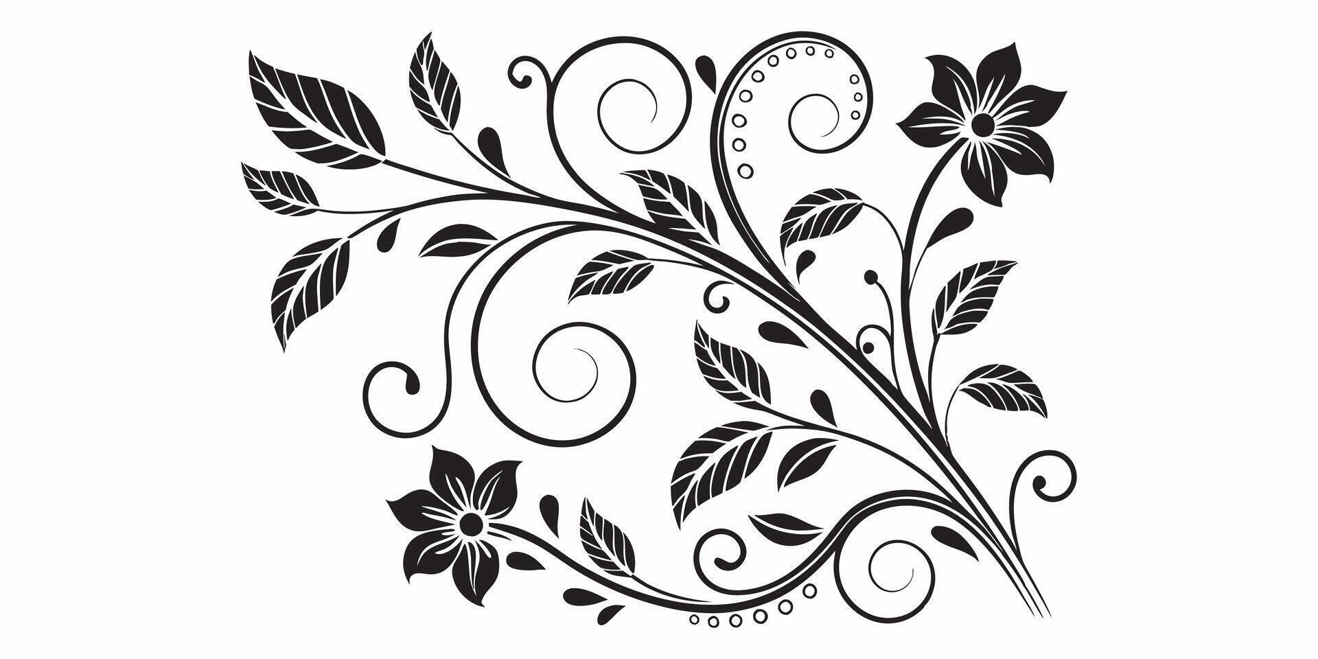 High-Quality Black and White Floral Pattern Seamless Background vector