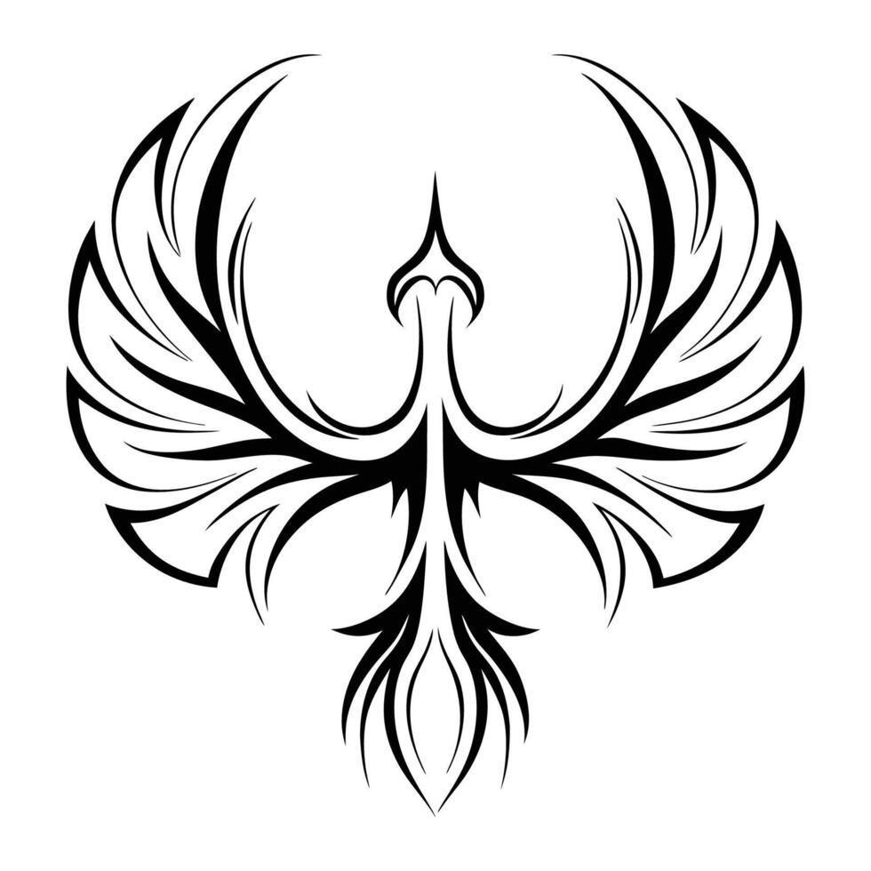 Phoenix Rising Tattoo Stunning Tribal Artwork for New Beginnings vector