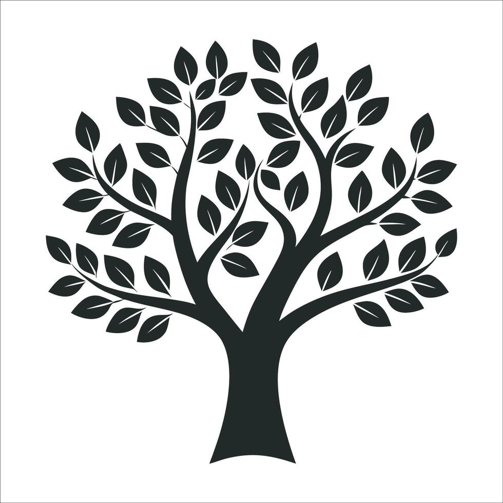 Abstract Tree Silhouette Perfect for Eco-Friendly Branding and Designs vector