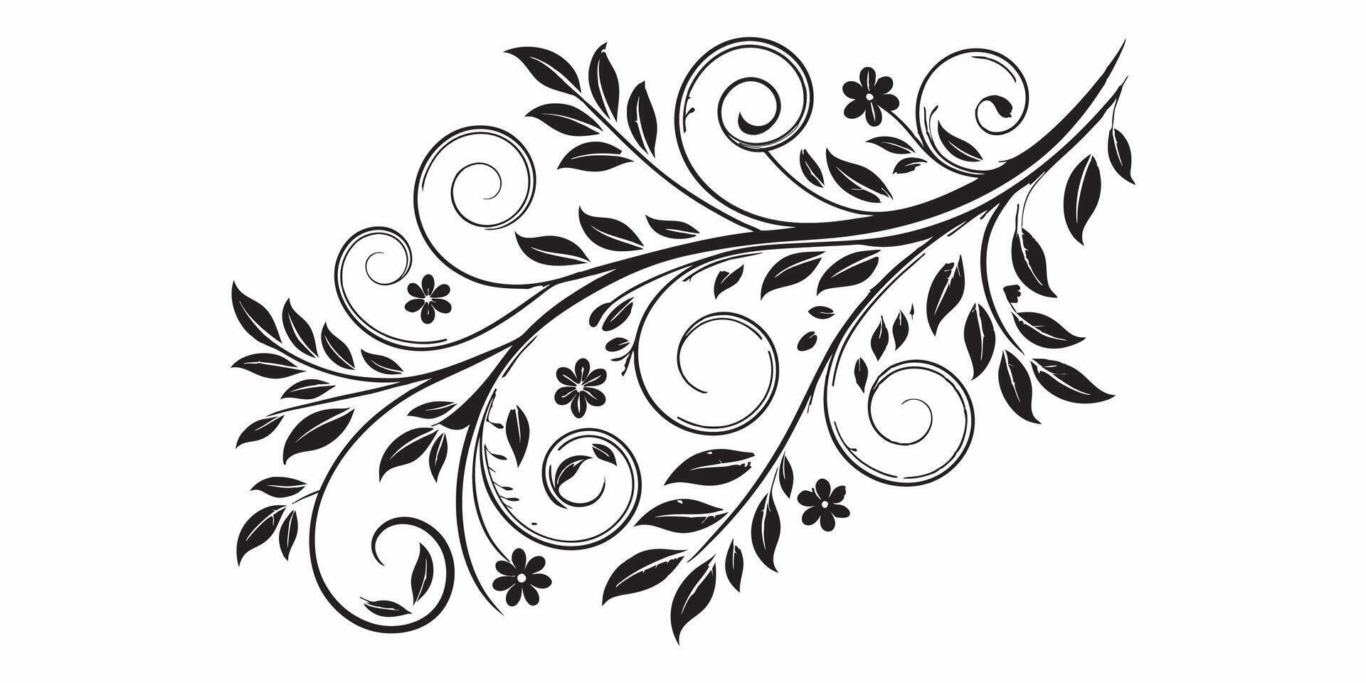 Chic Black and White Scroll Pattern Seamless Floral Swirls for Digital and Print Use vector