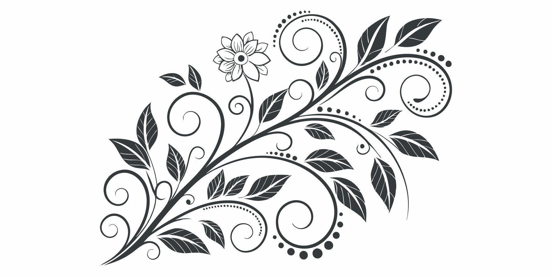 Timeless Black and White Decorative Design Elegant Floral Background Pattern vector