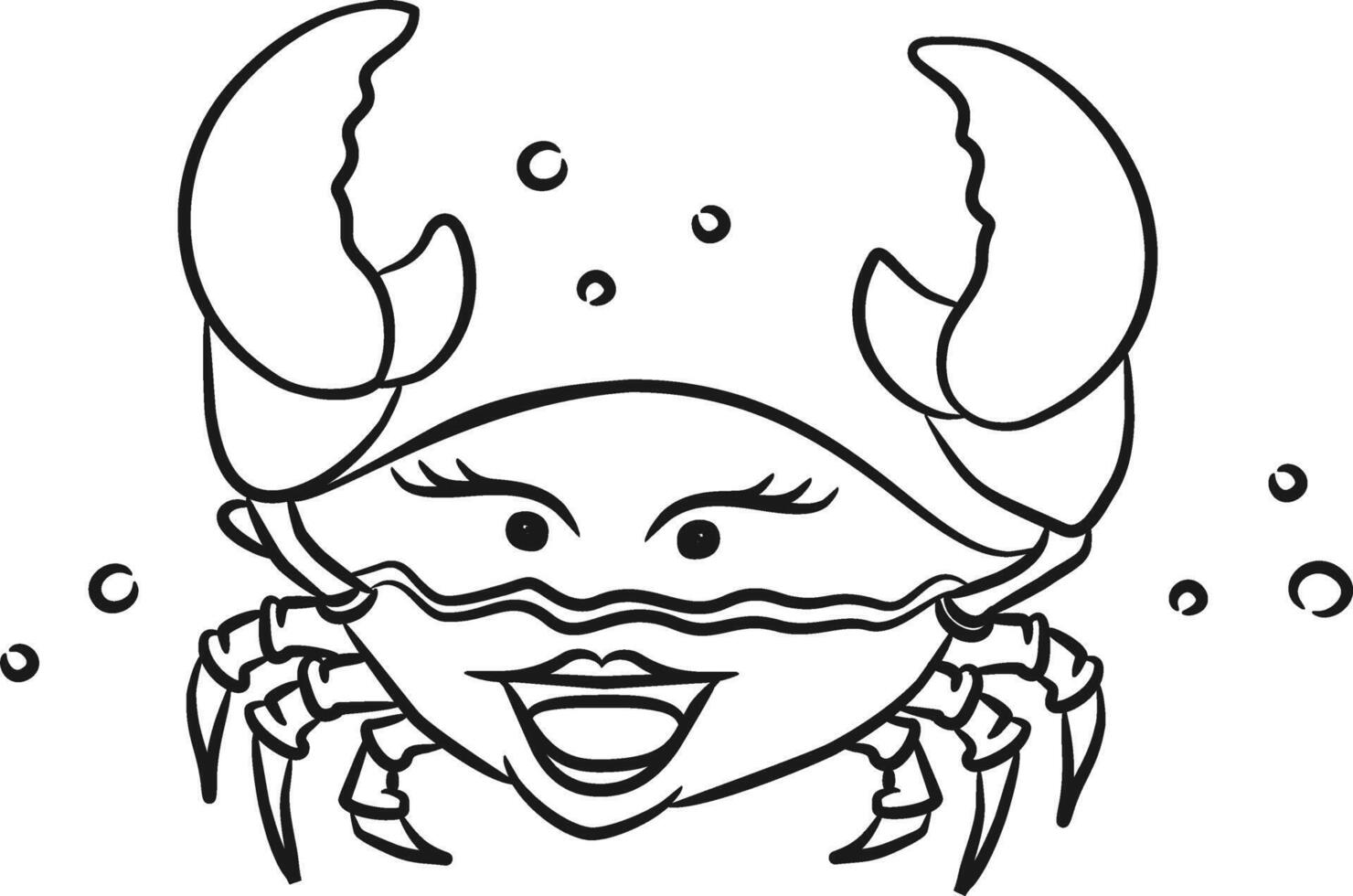 Hand Drawing Illustration Beauty Crab vector