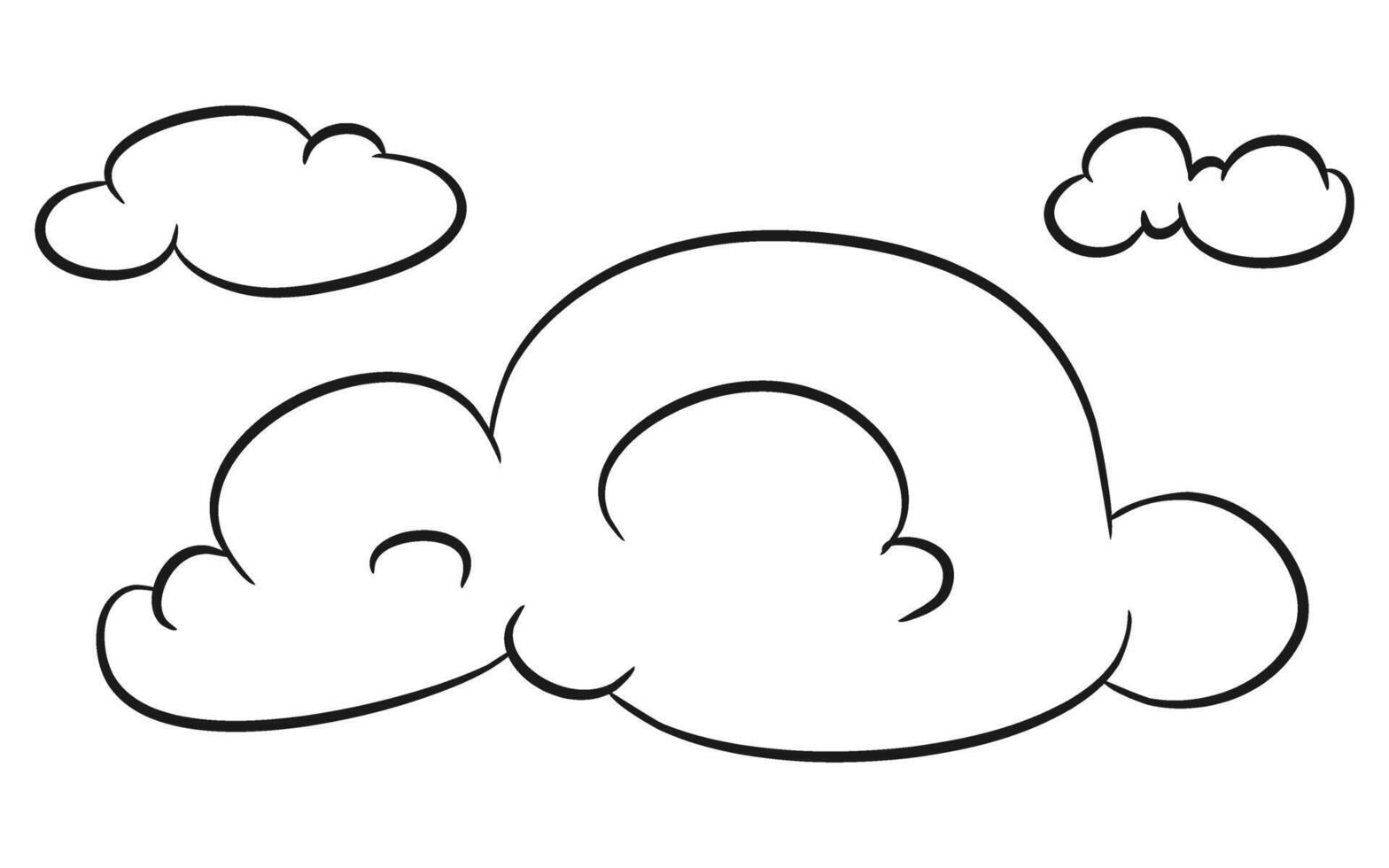Abstract Unique Clouds Hand Drawing Illustration. Cloud shaped a turtle. vector