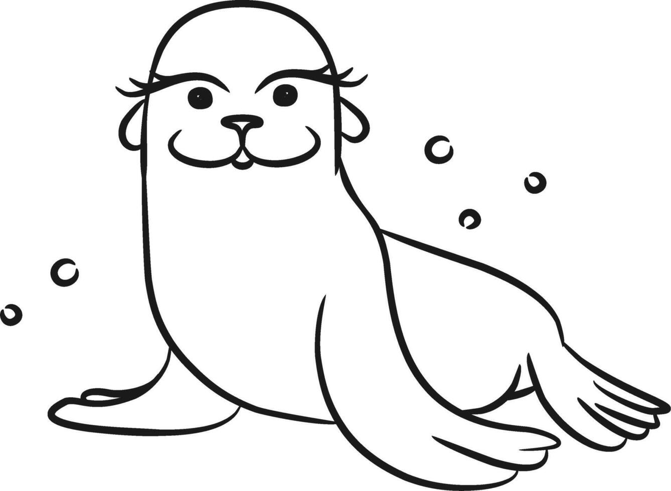 Hand Drawing Illustration Beauty Sea Lion vector