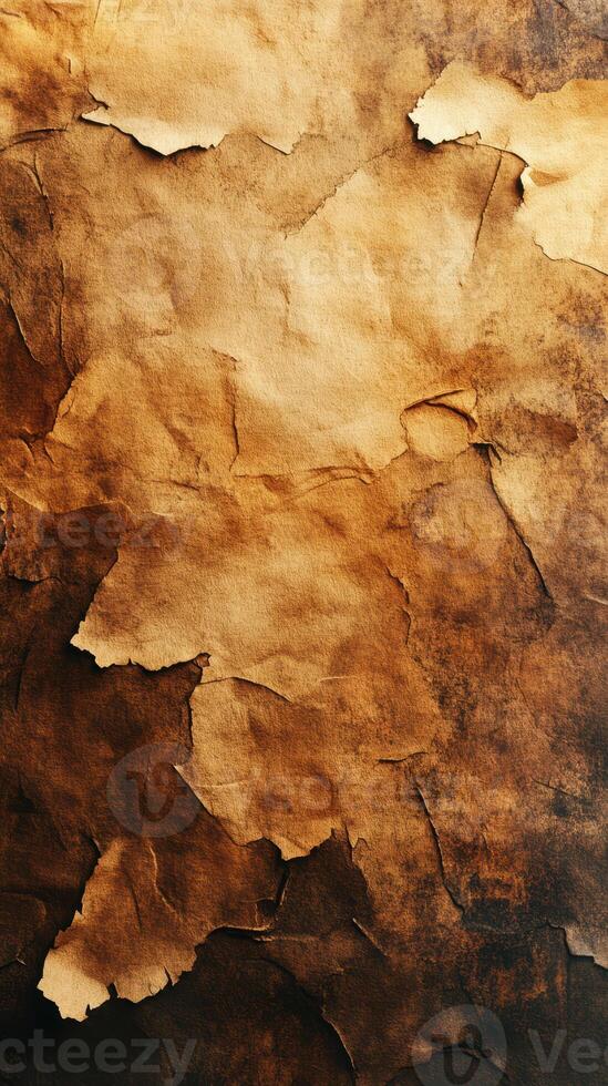 Textured brown paper with creases and tears creates a rustic and vintage backdrop for various creative projects photo