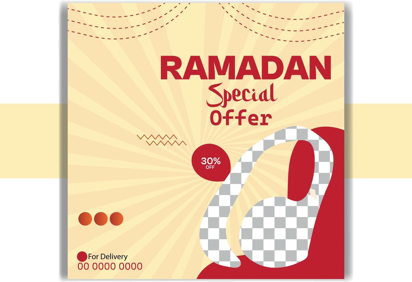 Ramadan Special Offer social media post design vector