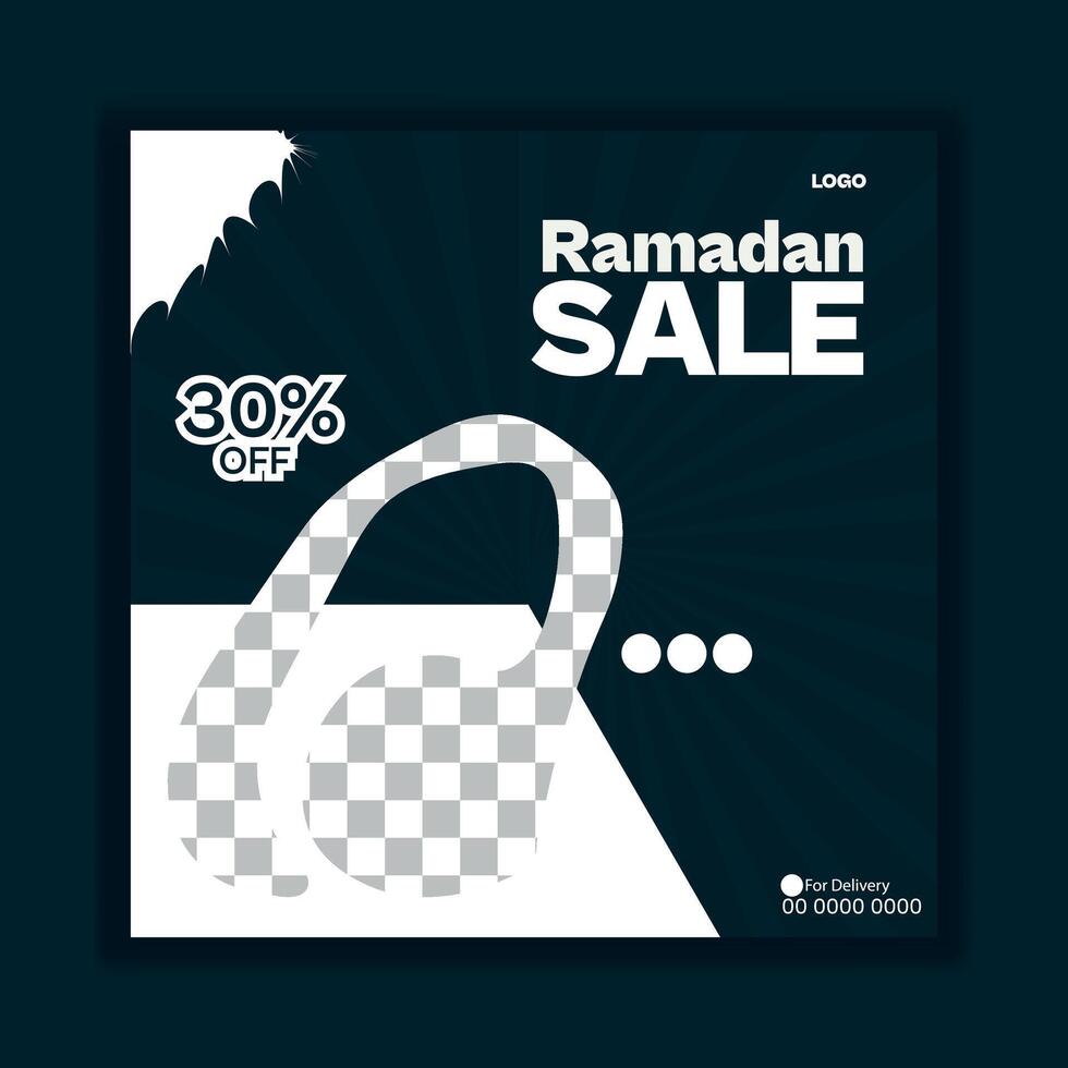 Ramadan sale social media post design template vector