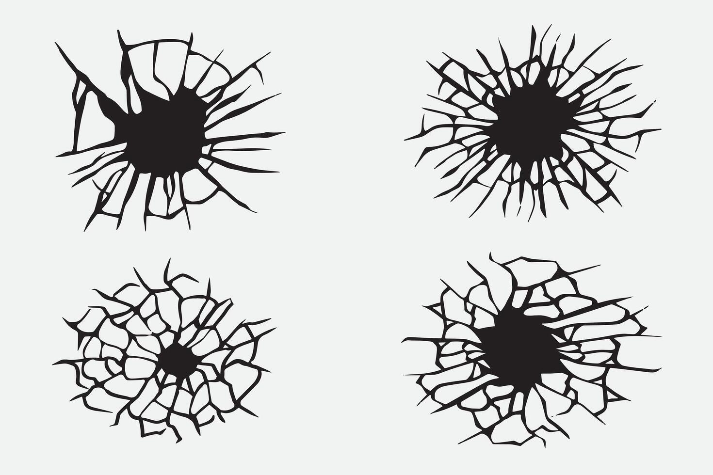 set of glass shatter good for element design, icon, background, sticker, etc vector