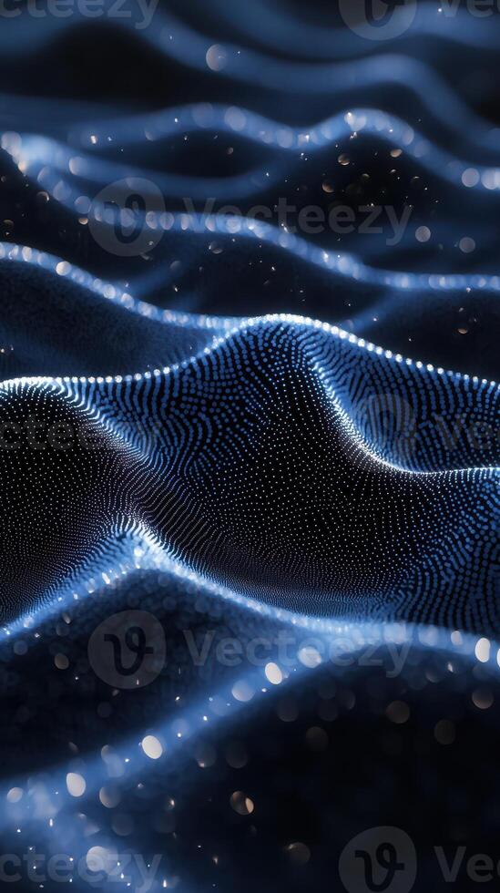 Flowing waves of light create an abstract visual experience in a dark setting photo