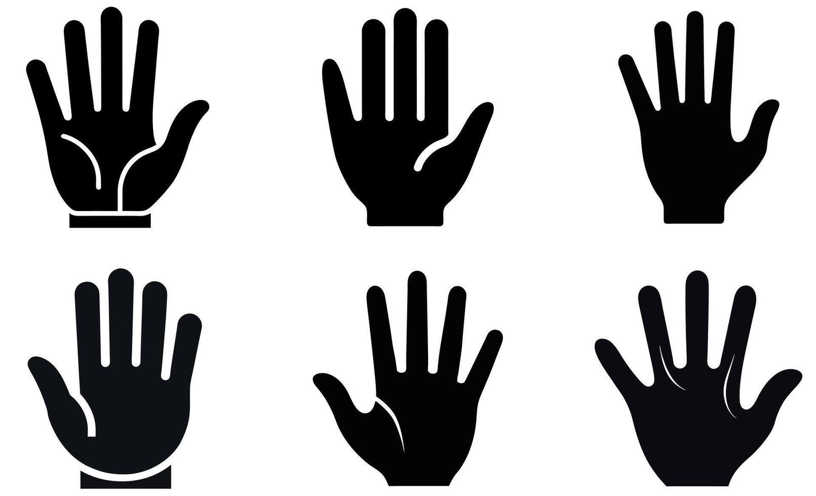 Silhouette Hand Icons design vector